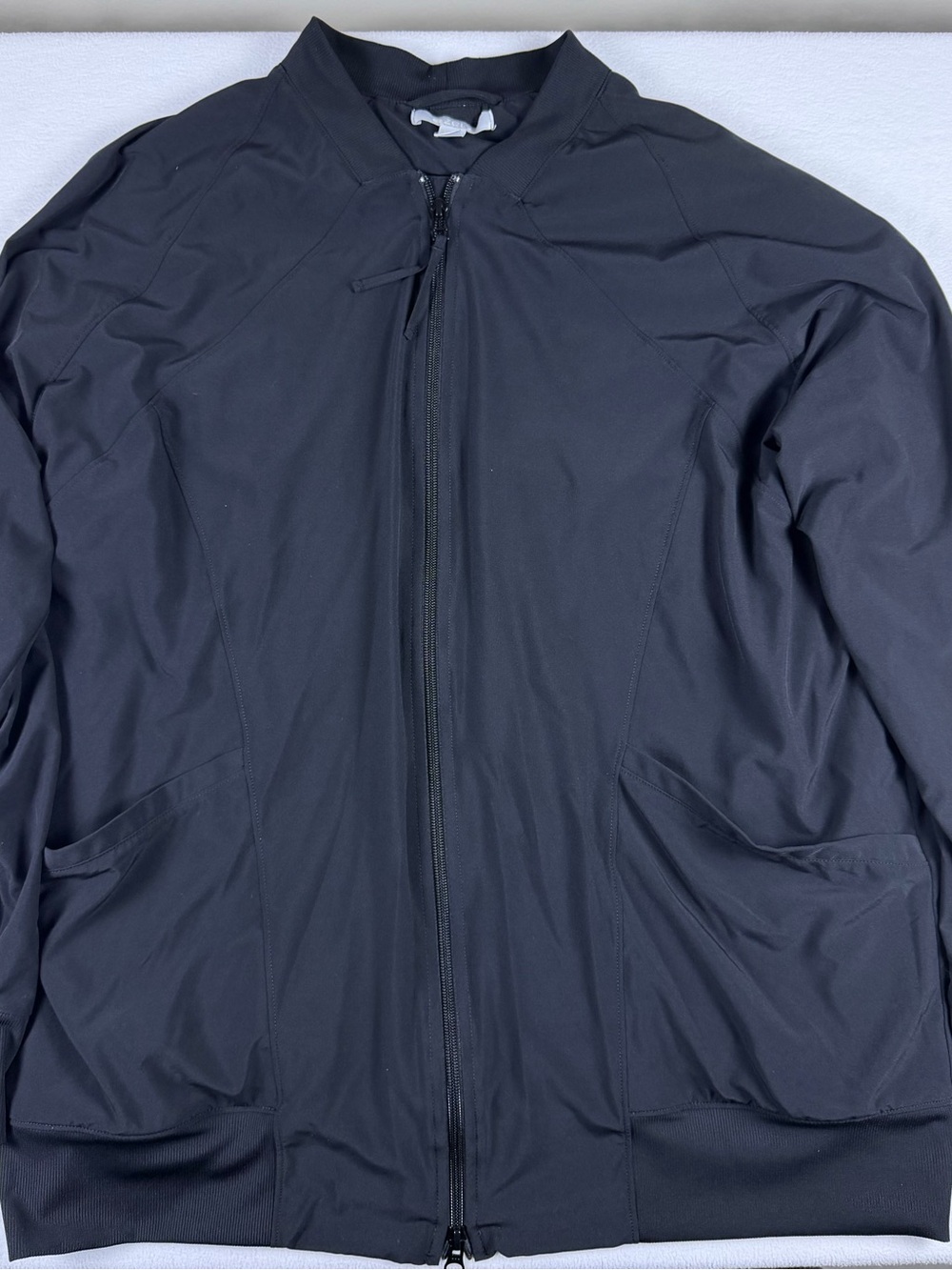Zella Womens Black Full Zip Bomber Jacket Athletic Activewear Size 1X - Picture 2 of 9